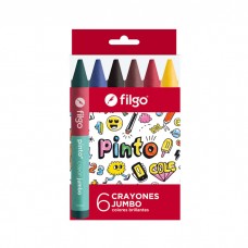  CRAYONES X6 UNIDADES JUMBO COLORES BRILLANTES 