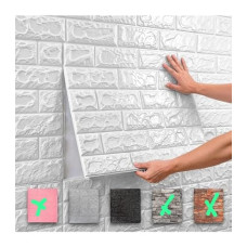 Placas Autoadhesivo 3d Símil Ladrillo Para Pared  70x77 Colores  Disponible Negro y Blanco