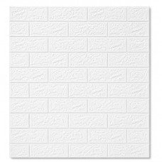 Placas Autoadhesivas 3D Símil Ladrillo BLANCO Para Pared 70x77cm