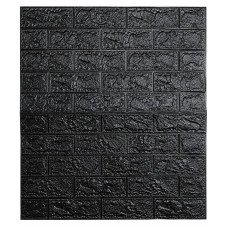 Placas Autoadhesivas 3D Símil Ladrillo NEGRO Para Pared  70x77cm