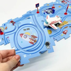 Juego Infantil Rompecabezas Didáctico Pista Vehículos 13 Pcs