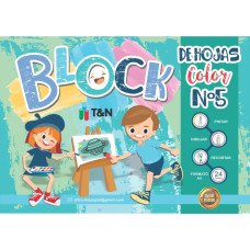 BLOCK HOJAS DE DIBUJO DE COLORES T&N N°5 
