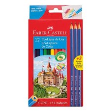 LAPICES DE COLORES ECO X12 + 3 LAPICES DE GRAFITO NEGRO ECO FABER-CASTELL