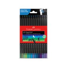 LAPICES SUPERSOFT TONOS FRIOS FABER-CASTELL X15