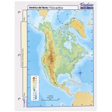 MAPA Nº 3 AMERICA DEL NORTE FISICO POLITICO TRIUNFANTE X40 