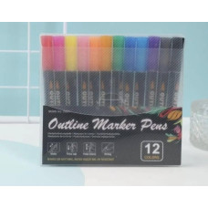 MARCADORES DE COLORES CON EFECTO METALIZADO X12