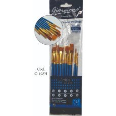 GIORGIONE SET PINCELES PELO SINTETICO CABO CORTO X10 G-198-H