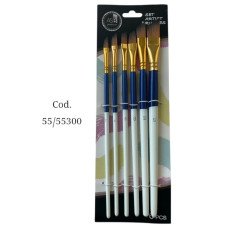ASB SET PINCELES ARTISTICOS BISELADO CHATO X6 55300