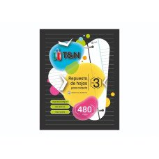 REPUESTO DE HOJAS N°3 T&N 480 HOJAS RAYADAS