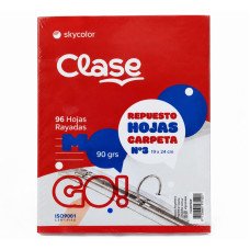 REPUESTO DE HOJAS N°3 CLASE SKYCOLOR 96 HOJAS RAYADAS