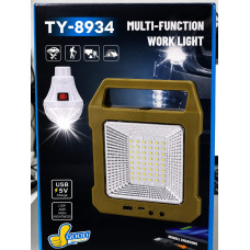 LAMPARA LUZ MULTIFUNCION  CARGA USB Y PANEL SOLAR 