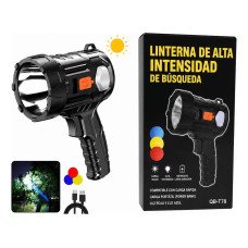 LINTERNA DE LUZ INTENSA + CARGA SOLAR Y USB