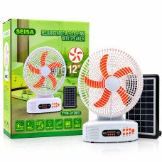 VENTILADOR 12" CON PARLANTE Y PANTALLA SOLAR