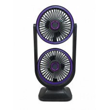 VENTILADOR DOBLE DE ESCRITORIO CON LUZ  RECARGABLE